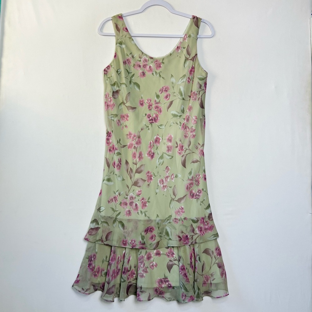 Vintage JS Edward Asymmetrical Hem Dress Floral Print Fairy Y2K 90s Grunge